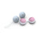 LELO BEADS Mini Kegel Balls Set Blue Pink featuring gray and pink balls for intimate wellness and pelvic floor strengthening.