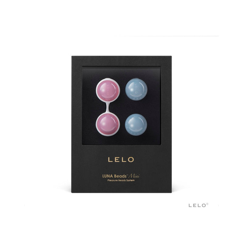 LELO BEADS Mini Kegel Balls Set Blue Pink in elegant packaging showcasing vibrant colors, enhancing intimate wellness.