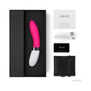 LELO LIV 2 Rechargeable G Spot Vibrator Cerise in elegant packaging with accessories and charger.