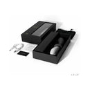 LELO LOKI Rechargeable Prostate Vibrator Obsidian Black packaging and accessories displayed in a black box.