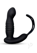 Envy Toys Thruster P-Spot Vibrator with Stamina Ring Black, thrusting prostate massager with dual stamina ring.