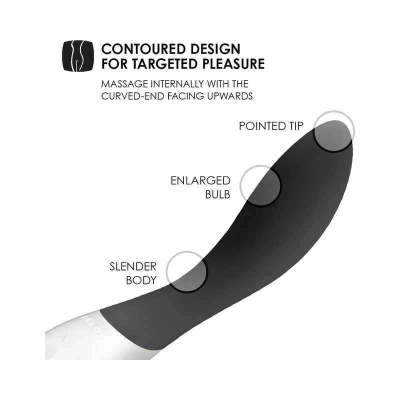 LELO MONA WAVE Rechargeable G Spot Vibrator Black features a contoured design for targeted pleasure.