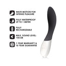LELO MONA WAVE Rechargeable G Spot Vibrator Black with wave motion, waterproof, rechargeable features.