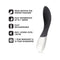 LELO MONA WAVE Rechargeable G Spot Vibrator Black with wave motion, waterproof, rechargeable features.
