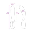 LELO MONA WAVE Rechargeable G Spot Vibrator Deep Rose dimensions and features illustration