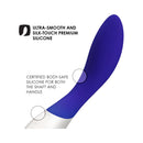 LELO MONA Wave Rechargeable G Spot Vibrator Midnight Blue with ultra-smooth silicone finish.