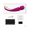 LELO SMART WAND 2 Large Rechargeable Wand Vibrator Deep Rose with accessories and charging cable on a display.