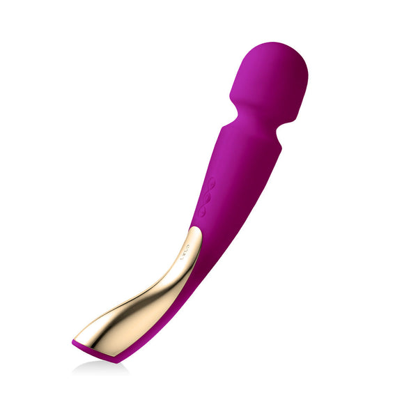LELO SMART WAND 2 Large Rechargeable Wand Vibrator Deep Rose in a sleek design with ergonomic handle and bold color.