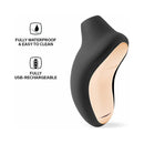 LELO SONA CRUISE Rechargeable Clitoral Stimulator Black features waterproof design and USB recharge capability.