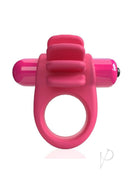 Screaming O 4T Skooch Vibrating Cock Ring Strawberry in vibrant pink color with fin-like extensions.