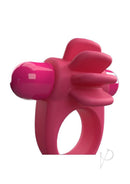 Screaming O 4T Skooch Vibrating Cock Ring Strawberry showcasing flexible fins and vibrant color for enhanced intimacy.
