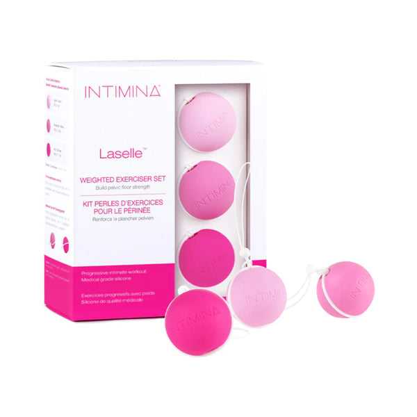 INTIMINA Laselle Weighted Pelvic Exercise Kegel Balls Set for pelvic floor strength and toning.