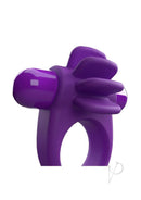 4T Skooch Vibrating Cock Ring with Clitoral Stimulator Grape showcased from a close angle, highlighting its unique design.