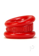 Oxballs Neo-Stretch Neo-Angle Silicone Ball Stretcher Red showcasing its angled design and vibrant color.