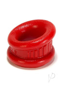 Oxballs Neo-Stretch Neo-Angle Silicone Ball Stretcher Red showcasing its unique angled design and vibrant color.