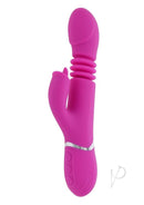 Pink Dragon Rechargeable Silicone Multi Vibrator Pink featuring a curved G-spot head and flexible clitoral stimulator.