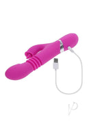 Pink Dragon Rechargeable Silicone Multi Vibrator Pink with USB charging cable, designed for ultimate pleasure.