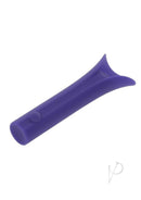 Evolved Full Coverage Rechargeable Silicone Bullet Purple on a white background, showcasing its sleek design and curved silicone hood.