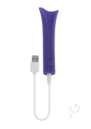 Evolved Full Coverage Rechargeable Silicone Bullet Purple with USB charging cable.
