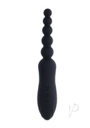Playboy Let it Bead Rechargeable Silicone Anal Beads Black showcasing vibrating anal beads and clitoral suction design.