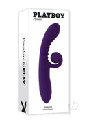 Playboy Curlicue Silicone Rabbit Vibrator Purple with unique spiral design for enhanced pleasure.
