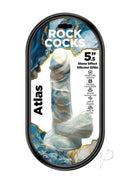 Rock Cocks Atlas 5.5 Inch Silicone Dildo Multicolor with a stone effect and textured surface.