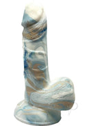 Rock Cocks Atlas 5.5 Inch Silicone Dildo Multicolor with textured surface and stone-style finish.
