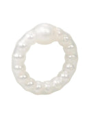 Pearl Beaded Prolong Ring White, a beaded ring designed for enhanced pleasure during intimate moments.