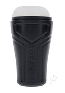 Playboy The Urge Stroker Small Black canister designed for satisfying solo sessions with textured inner channel.