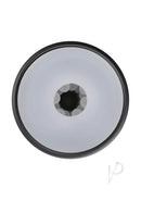 Playboy The Urge Stroker Large Black canister-style masturbator top view with textured inner channel.
