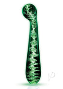 Whipsmart 6.5 Inch Glass Dildo with Curved Base Clear in vibrant glow-in-the-dark design features a smooth texture.
