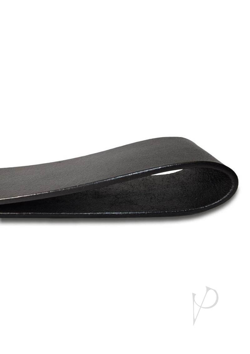 Prowler RED Leather and Wood Flapper Paddle showcasing elegant black leather finish for impact play.