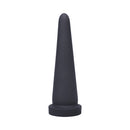 Tantus Cone Small Silicone Dildo Onyx, tapered design for progressive stretching and comfortable play.