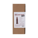 Tantus Inner Band Trainer Firm Dildo Garnet packaging showing product dimensions and features.