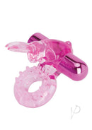 Bodywand Rechargeable Silicone Rabbit Cock Ring Pink showcasing a textured silicone ring and bunny-shaped stimulator.