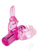 Bodywand Rechargeable Silicone Rabbit Cock Ring Pink with bunny-shaped external stimulator for partnered intimacy.