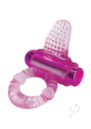 Bodywand Silicone Lick It Pleasure Cock Ring Pink with textured stimulator for couples.