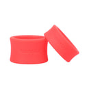 Tantus Ball Stretcher Kit Crimson featuring two soft silicone stretchers in a vibrant red color.