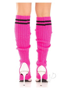 Rib Stirrup Leg Warmers Stripe Os Pnk-2