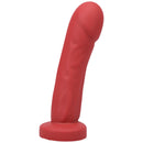 Tantus Grind Silicone Dildo True Blood Red with lifelike contours for g-spot and p-spot stimulation.