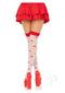 Spandex Dot Mushroom Thigh High Wh/rd-2