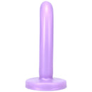 Tantus Silk Small Dildo Lavender standing upright on a flat surface.