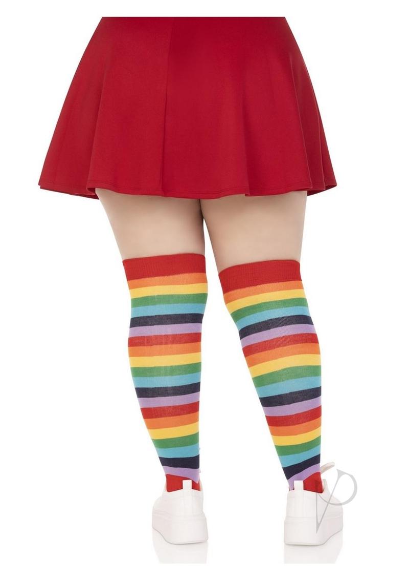 Spandex Acrylic Rainbow Thigh High 1x-2x-2