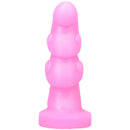 Tantus Hookah Textured Dildo Bubble Gum with spiraling design and rounded bumps for pleasure.