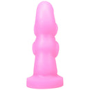 Tantus Hookah Textured Dildo Bubble Gum in pink, showcasing its unique spiral design and smooth texture.