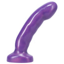 Tantus Acute Angled Dildo Amethyst showcasing its smooth design and angled shaft for focused stimulation.