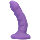 Tantus Curve G-spot Dildo Amethyst in purple silicone with graduated ridges for precise G-spot stimulation.