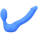 Tantus Strapless Slim Vibrating Strap-on Dildo Azure in vibrant blue color with smooth contours and ergonomic design.