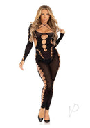 Seamless Opaque Cut Footless Body Os Blk-3