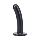 Tantus Bend Over Intermediate Strap-on Harness Kit Onyx medium black dildo with a smooth finish and sturdy base.